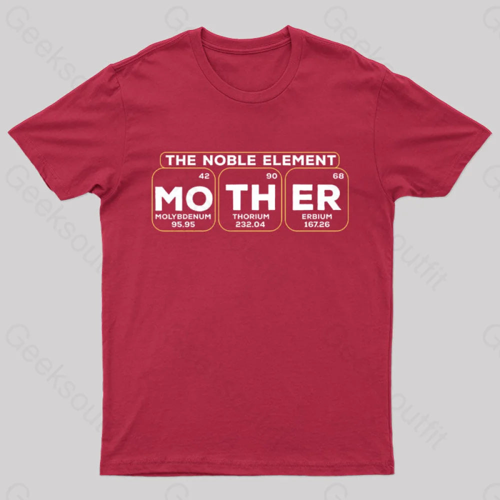 The Noble Element Mother Nerd T-Shirt Red / S