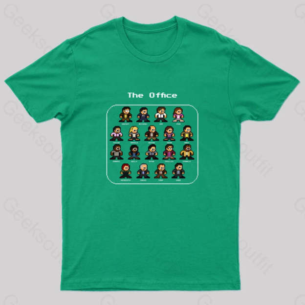 The Office 8Bits Nerd T-Shirt Green / S