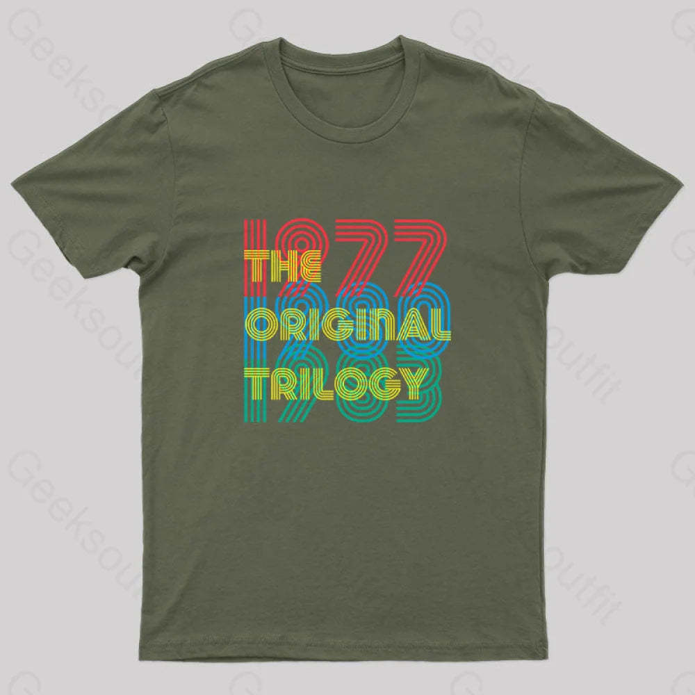 The Original Trilogy Geek T-Shirt Army Green / S