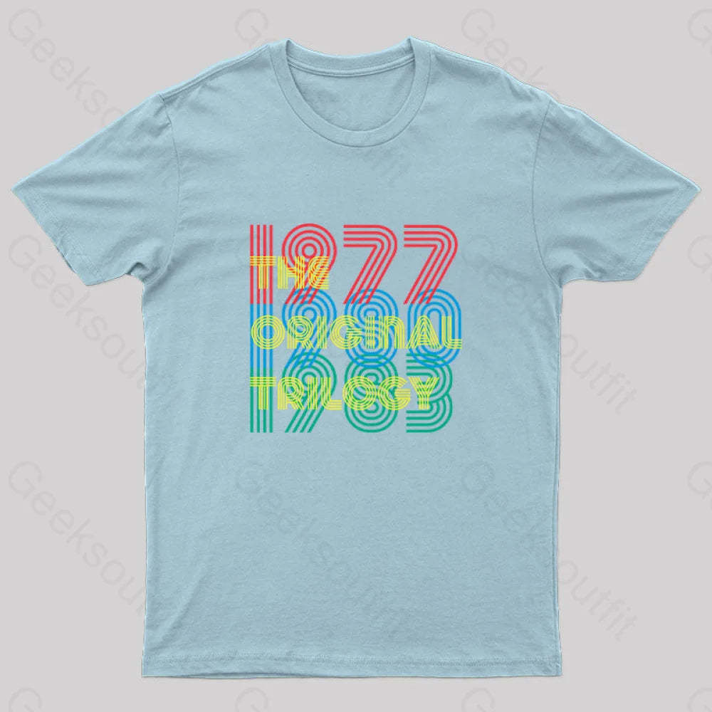 The Original Trilogy Geek T-Shirt Light Blue / S