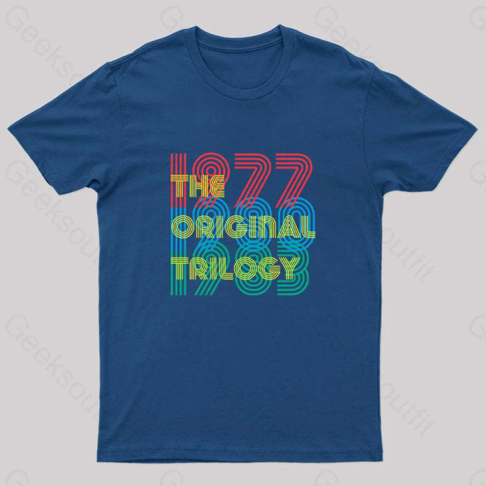 The Original Trilogy Geek T-Shirt Navy / S