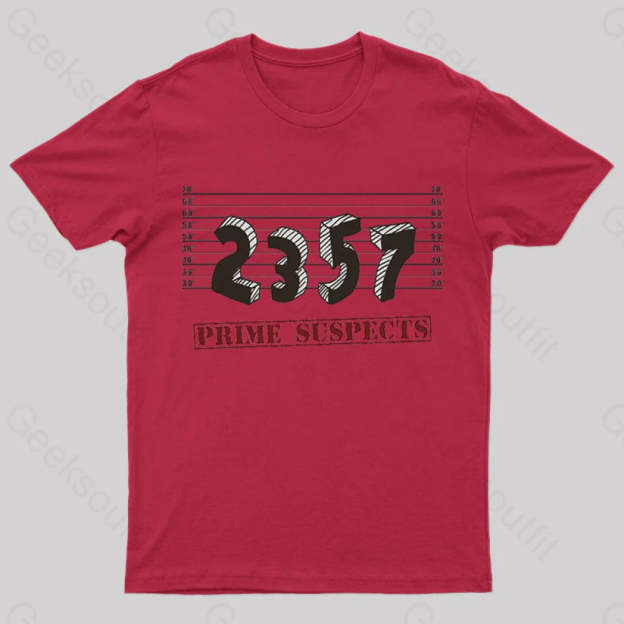 The Prime Number Suspects T-Shirt Red / S