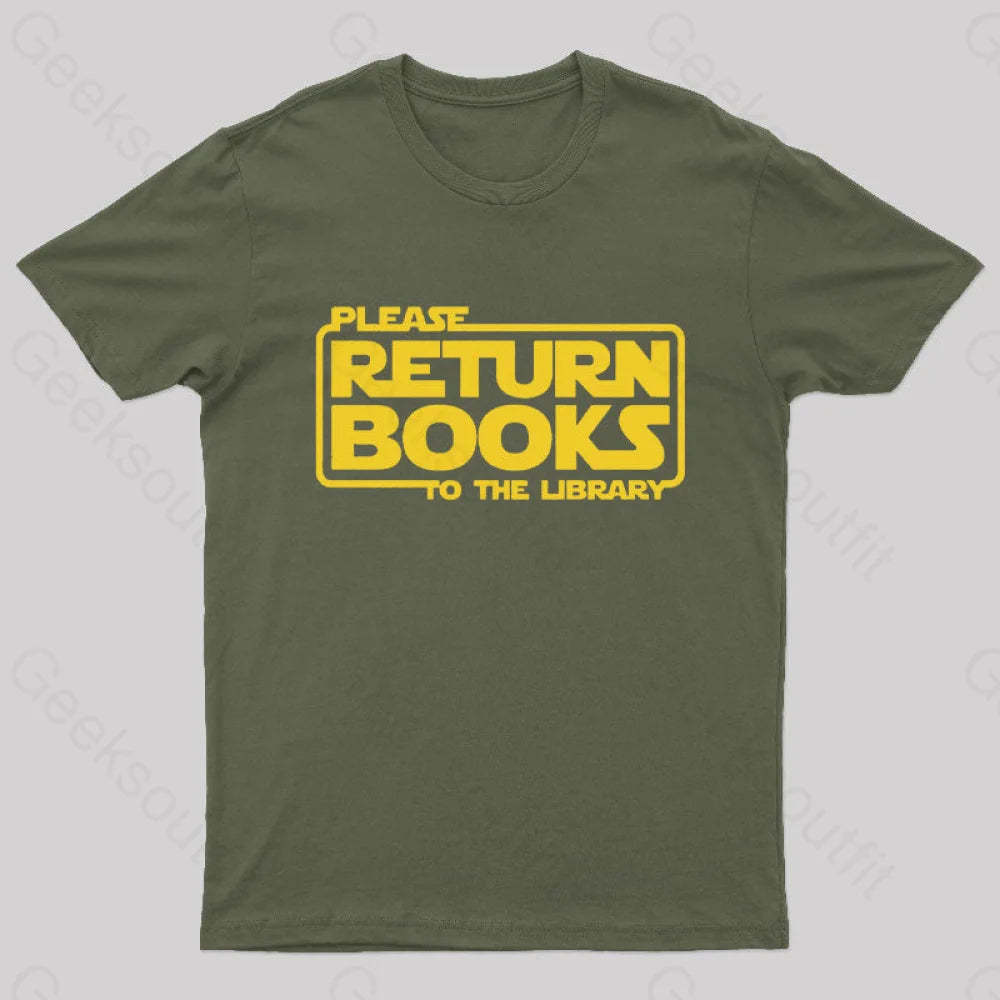 The Return Of The Books Geek T-Shirt Army Green / S