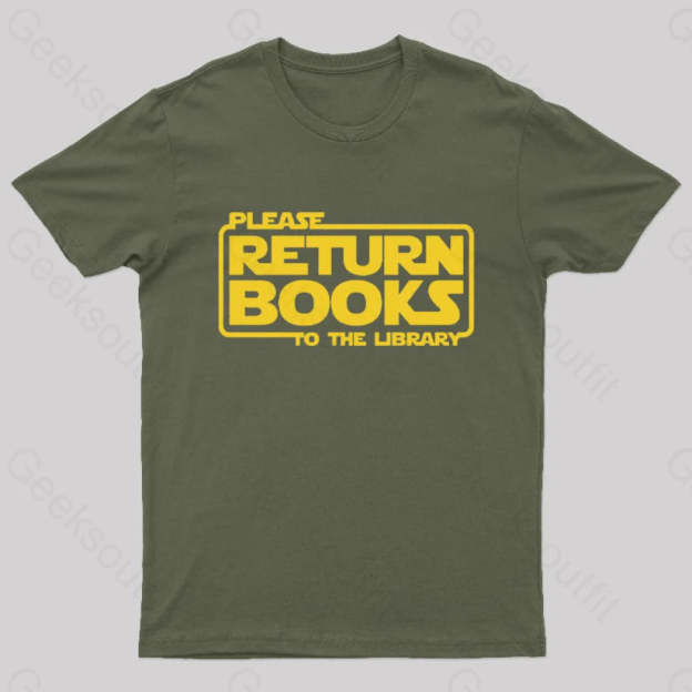The Return Of The Books Geek T-Shirt Army Green / S