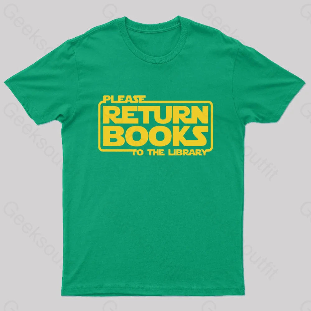 The Return Of The Books Geek T-Shirt Green / S