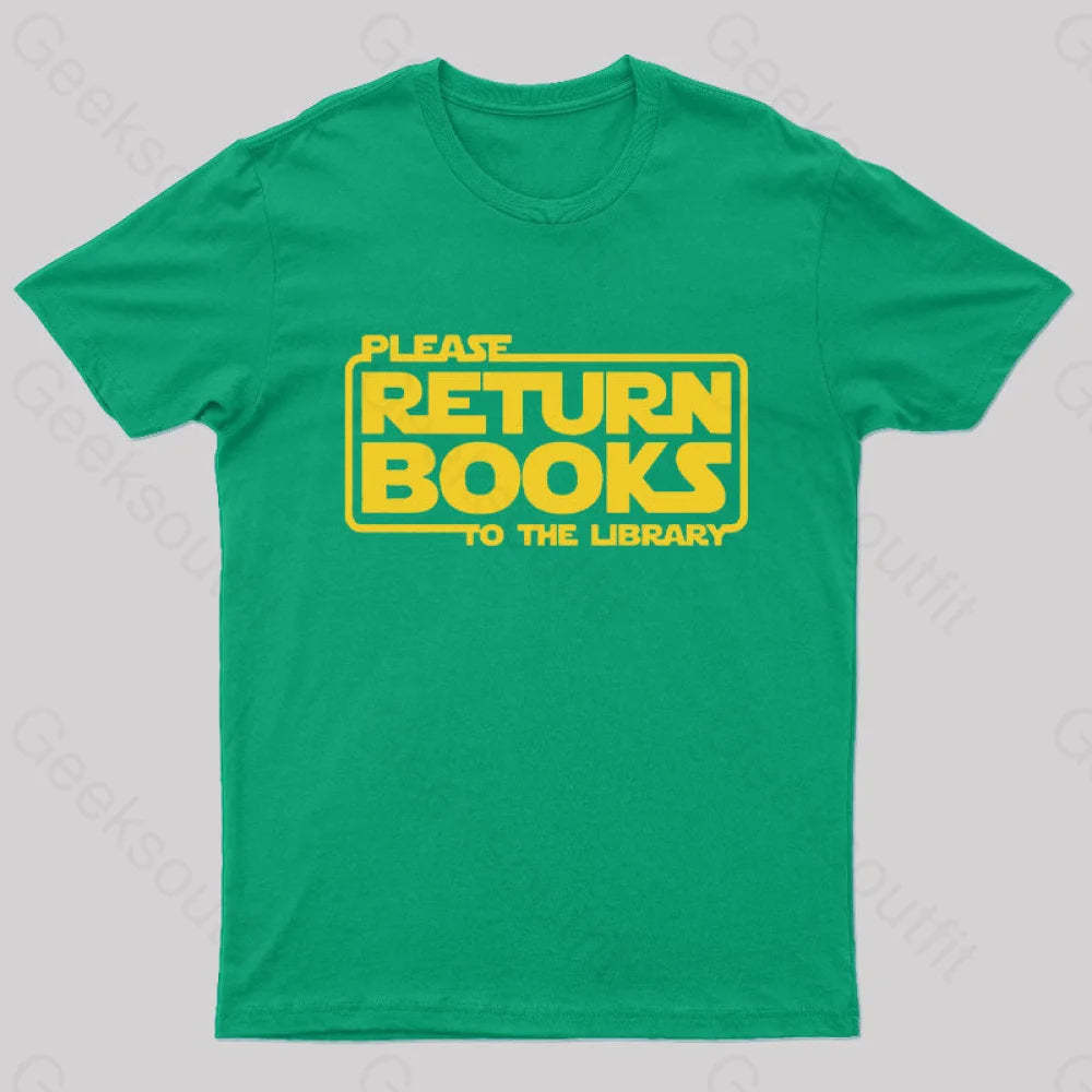 The Return Of The Books Geek T-Shirt Green / S