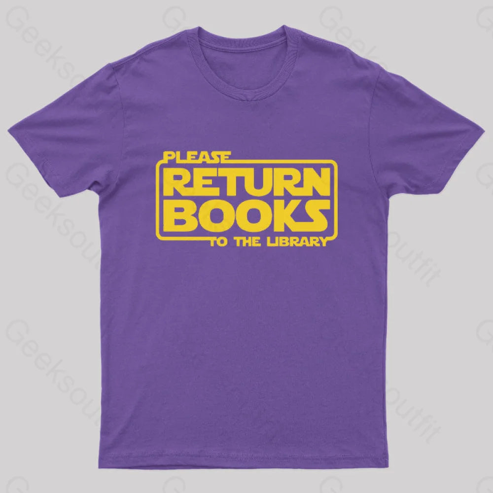 The Return Of The Books Geek T-Shirt Purple / S