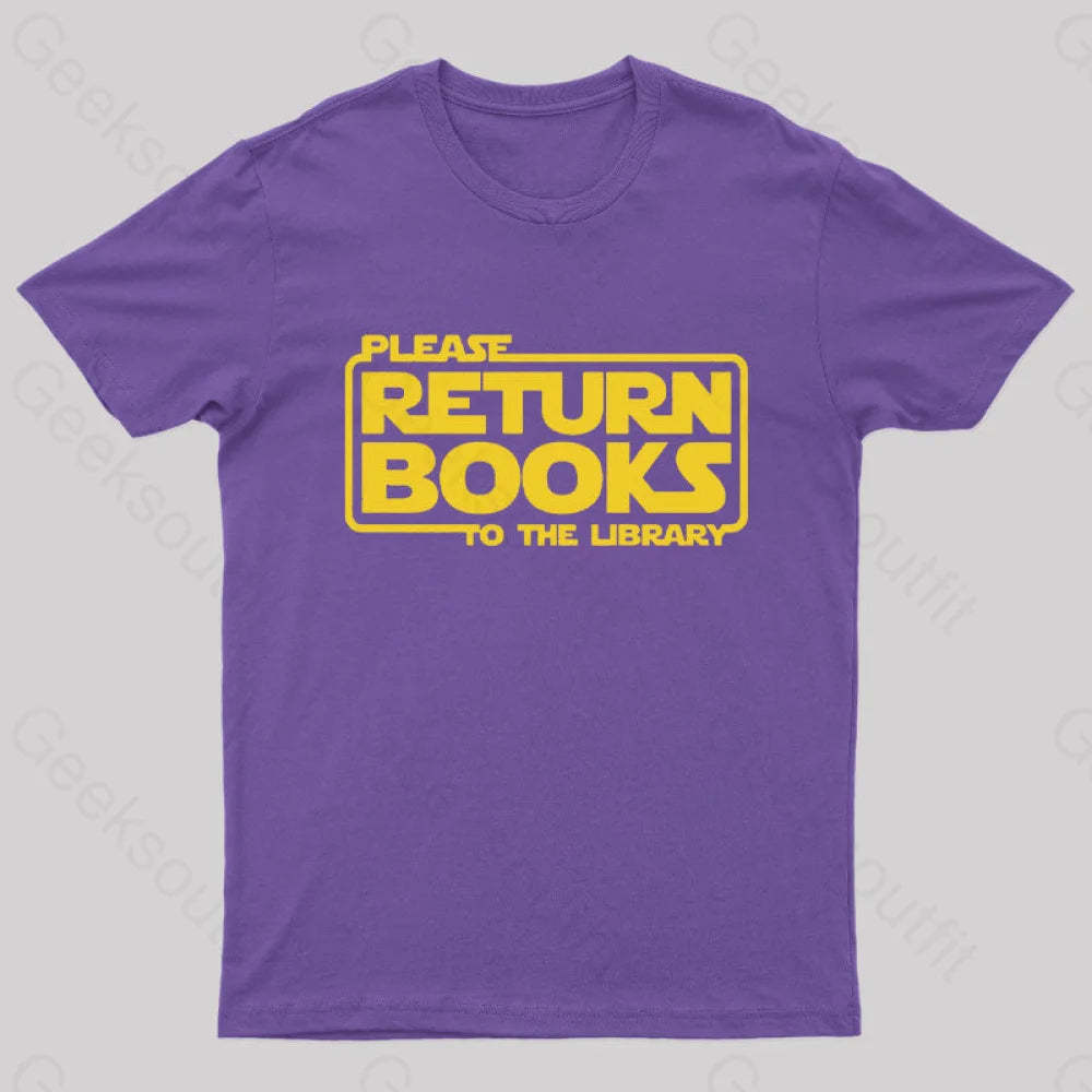 The Return Of The Books Geek T-Shirt Purple / S