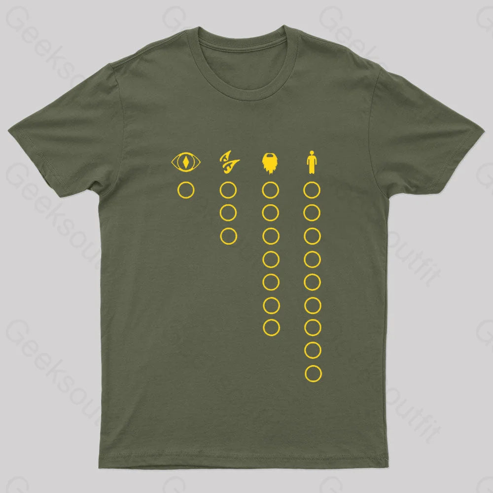 The Rings Nerd T-Shirt Army Green / S