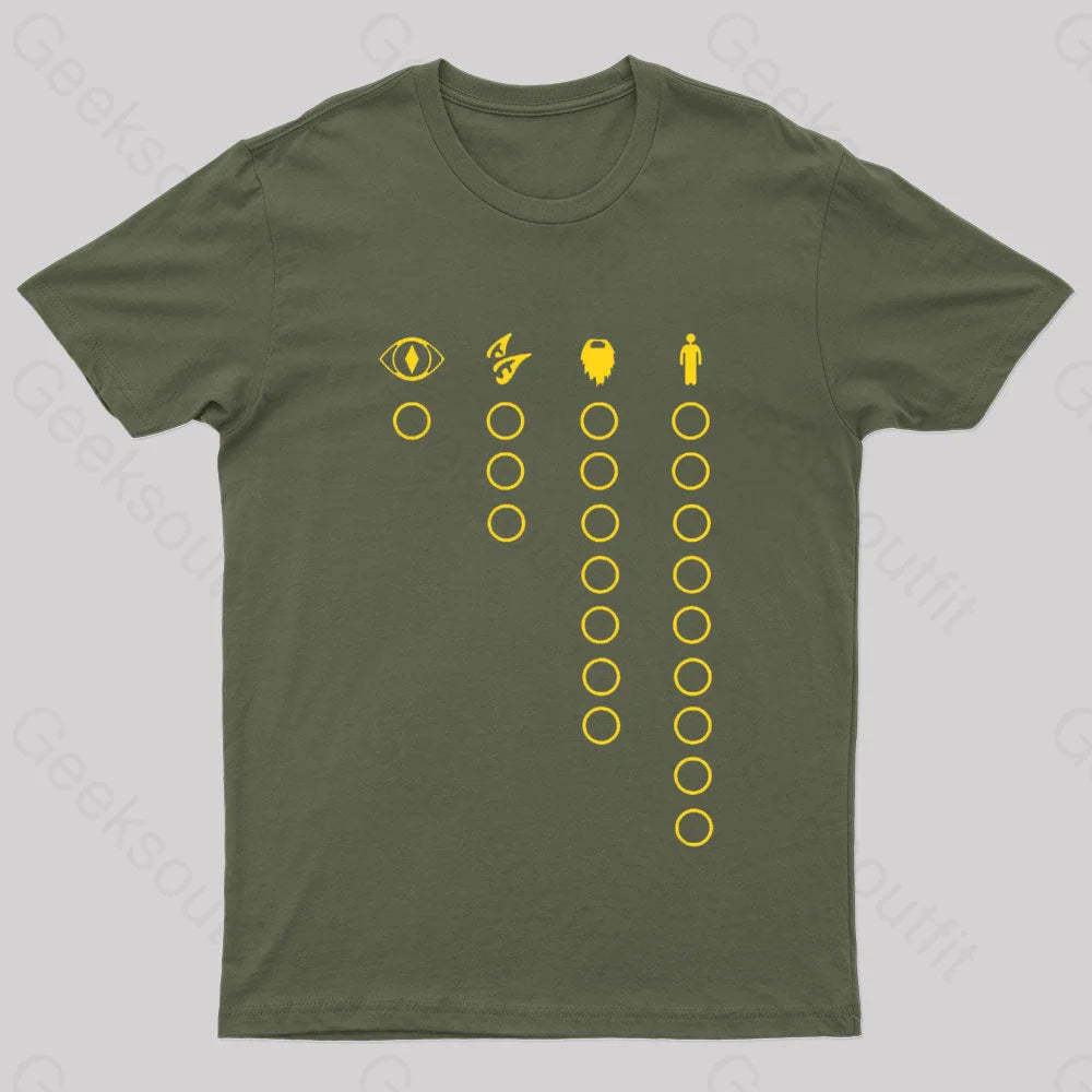 The Rings Nerd T-Shirt Army Green / S