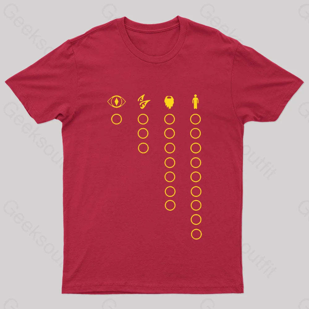 The Rings Nerd T-Shirt Red / S