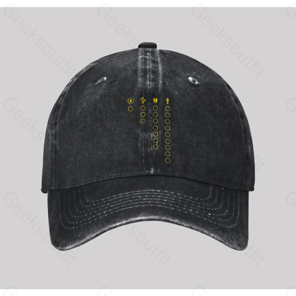 The Rings Washed Vintage Baseball Cap Black