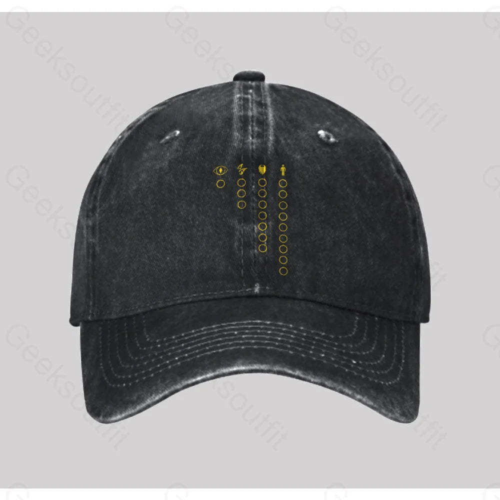 The Rings Washed Vintage Baseball Cap Black