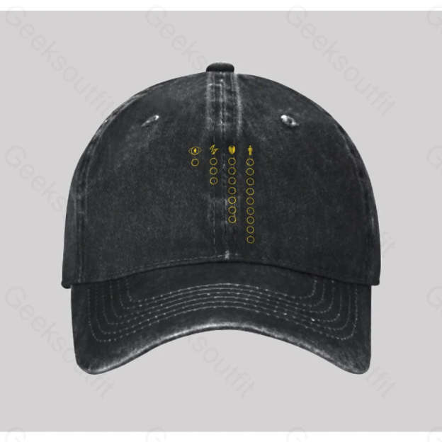 The Rings Washed Vintage Baseball Cap Black