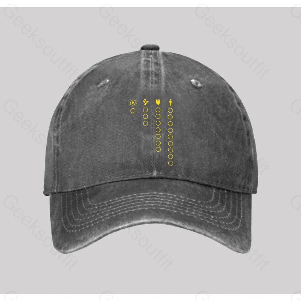 The Rings Washed Vintage Baseball Cap Grey
