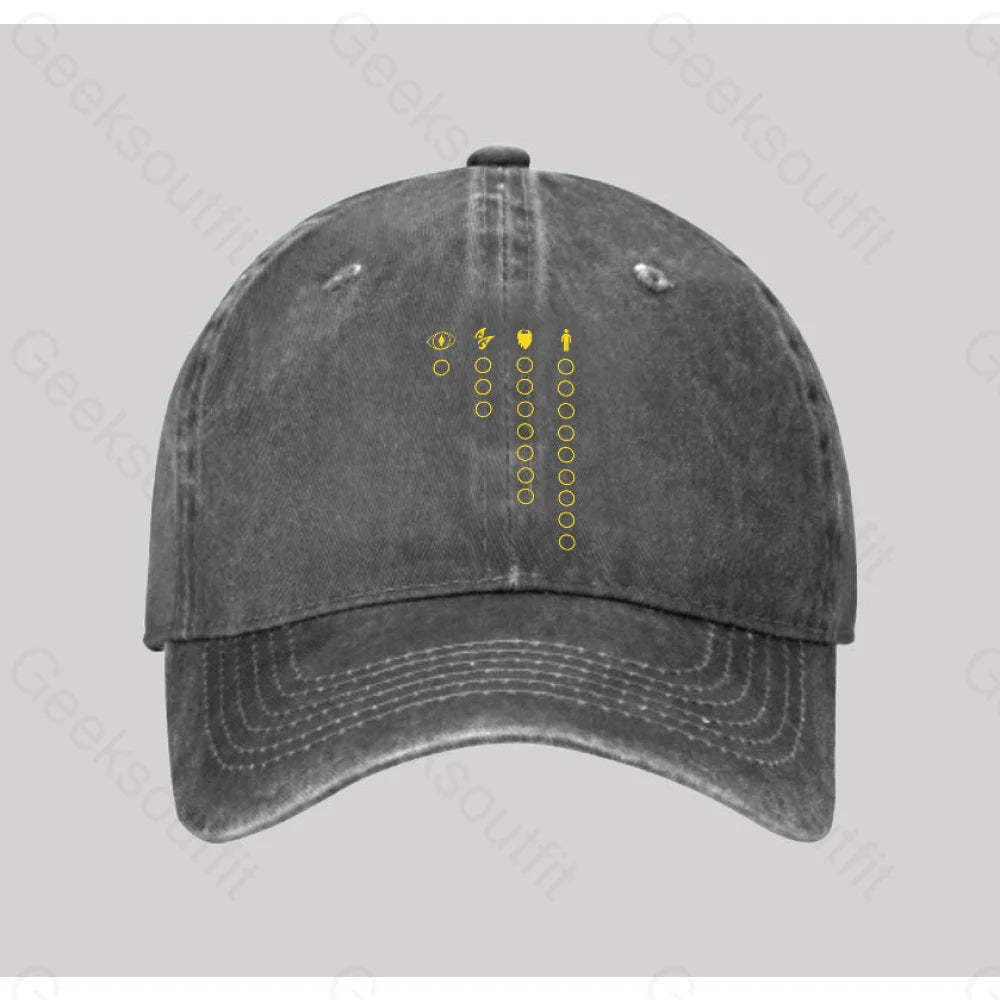 The Rings Washed Vintage Baseball Cap Grey