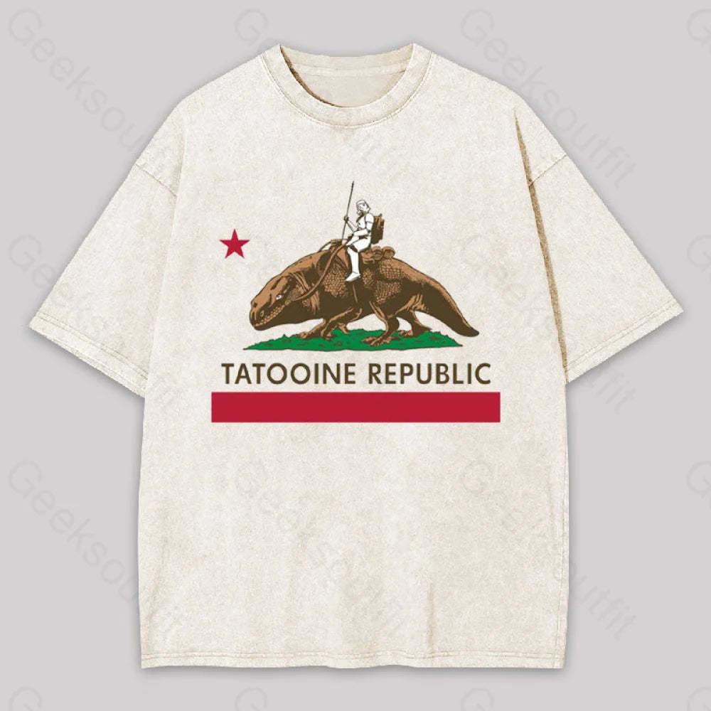 The State Republic Washed T-Shirt Apricot / S