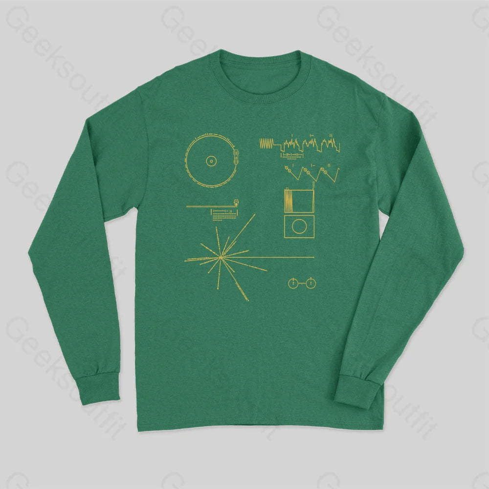 The Voyager Golden Record Long Sleeve T-Shirt Green / S
