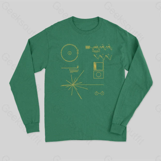 The Voyager Golden Record Long Sleeve T-Shirt Green / S