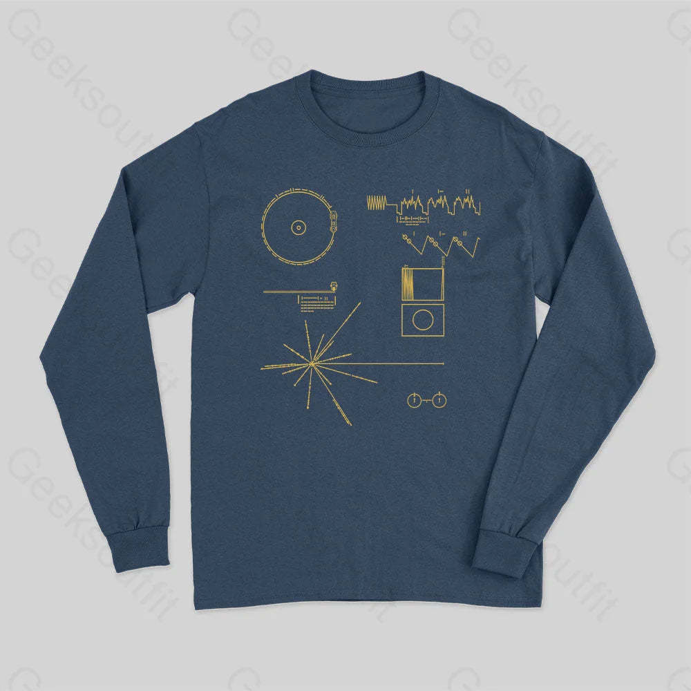 The Voyager Golden Record Long Sleeve T-Shirt Navy / S
