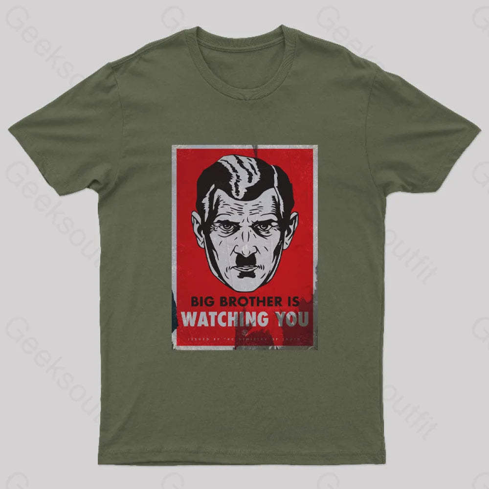The Watcher Is Watching You Geek T-Shirt Army Green / S
