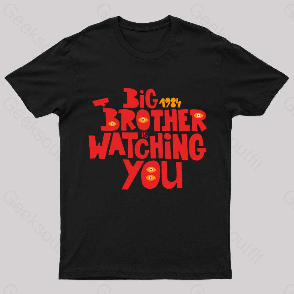 The Watcher Is Watching You Nerd T-Shirt Black / S