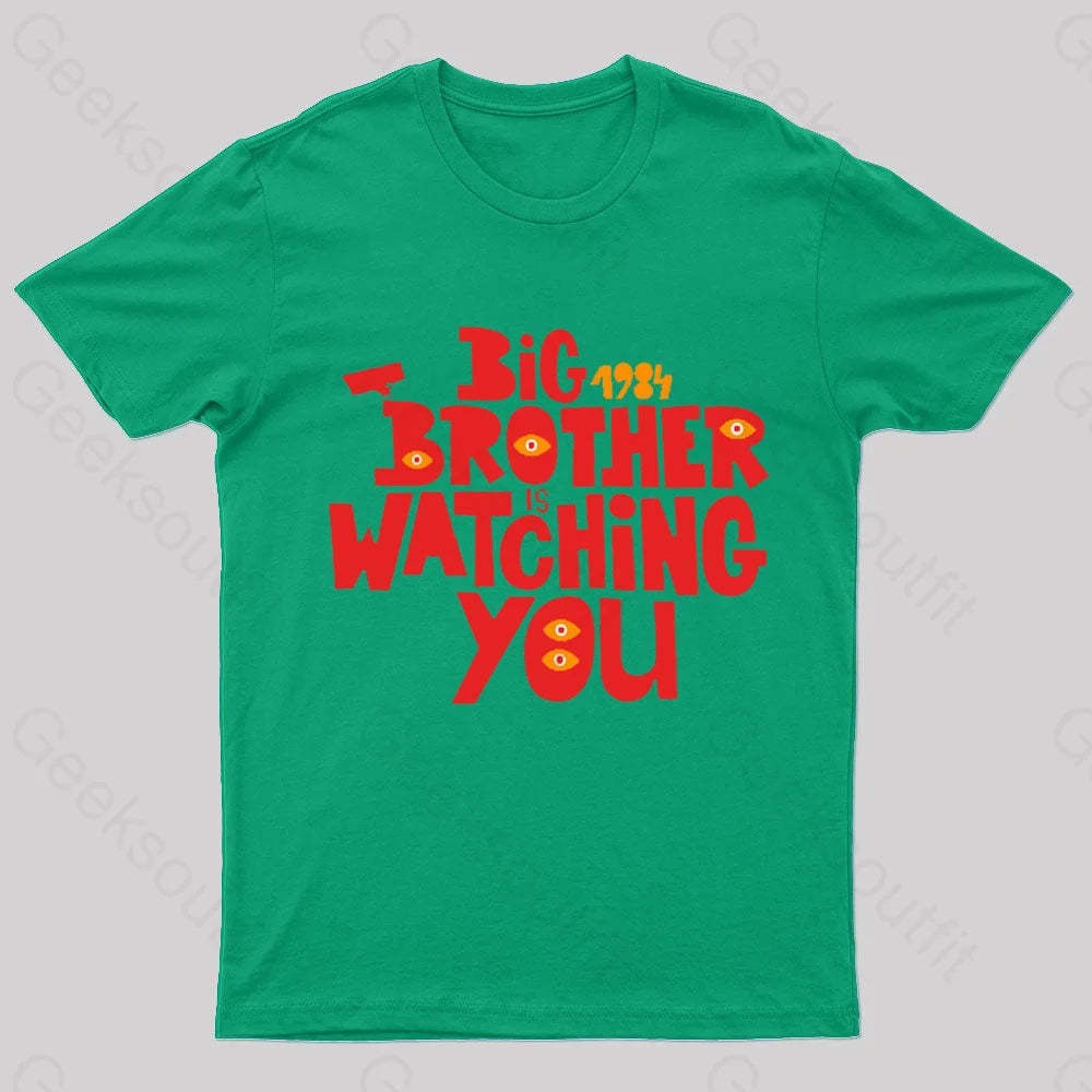 The Watcher Is Watching You Nerd T-Shirt Green / S