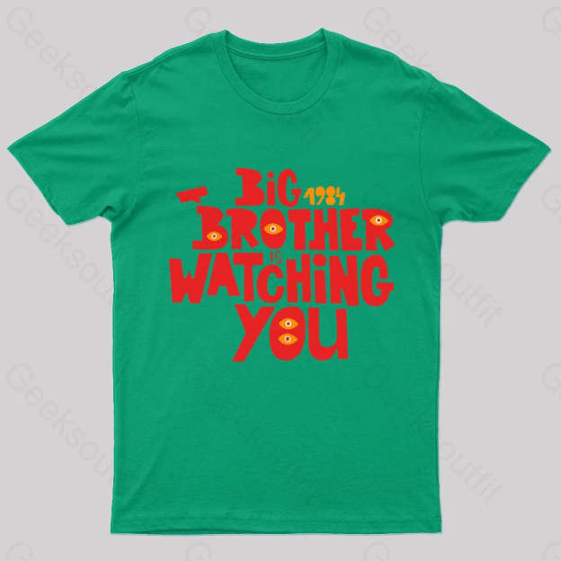 The Watcher Is Watching You Nerd T-Shirt Green / S