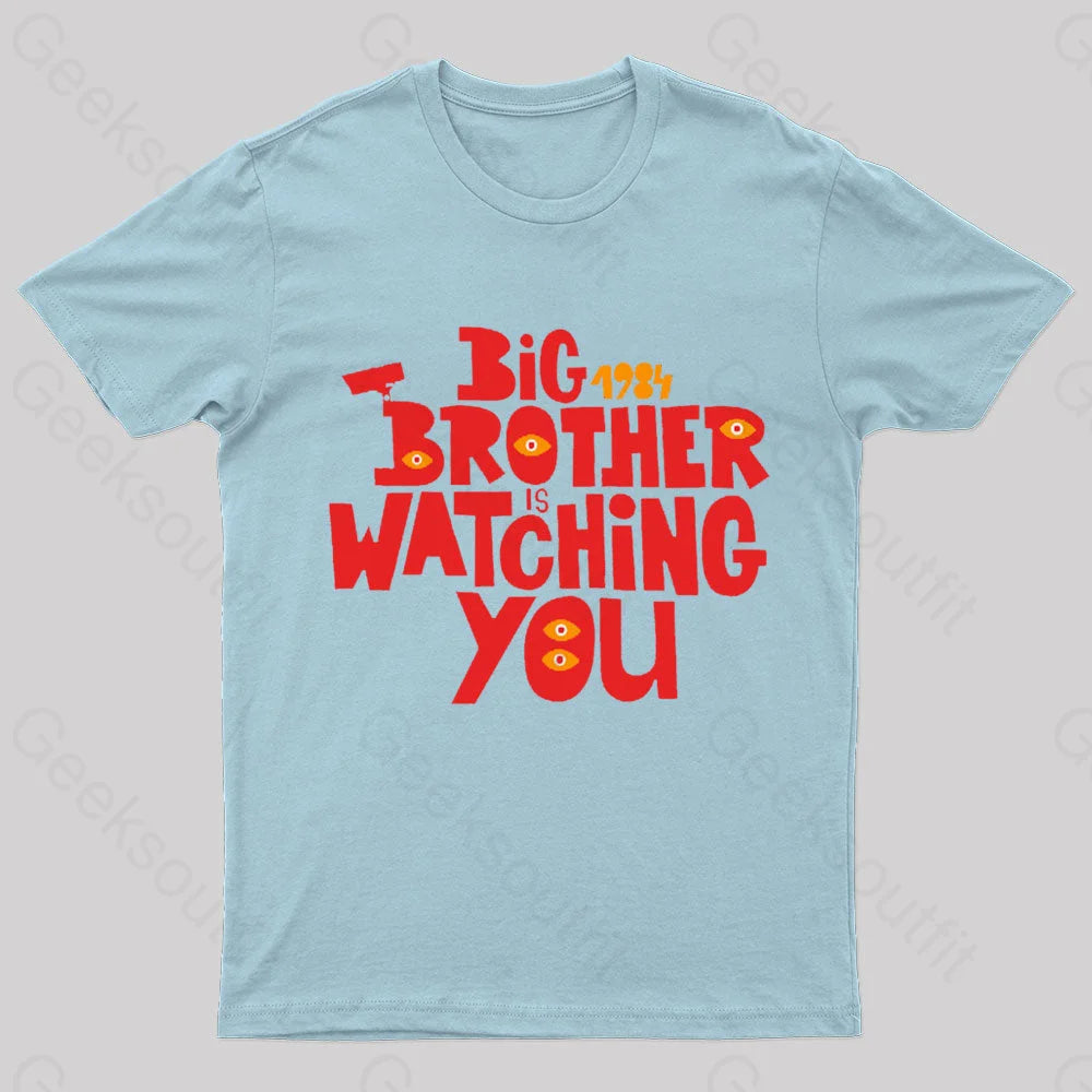 The Watcher Is Watching You Nerd T-Shirt Light Blue / S