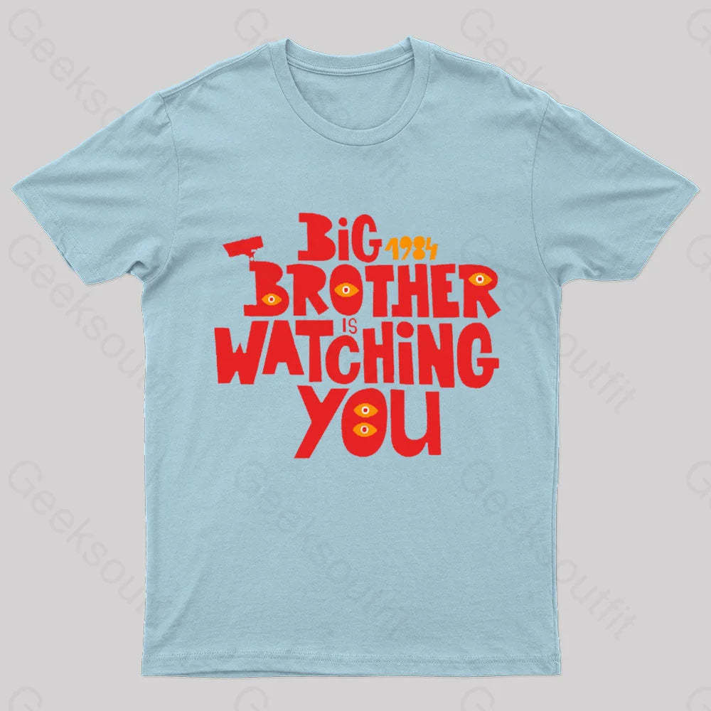 The Watcher Is Watching You Nerd T-Shirt Light Blue / S