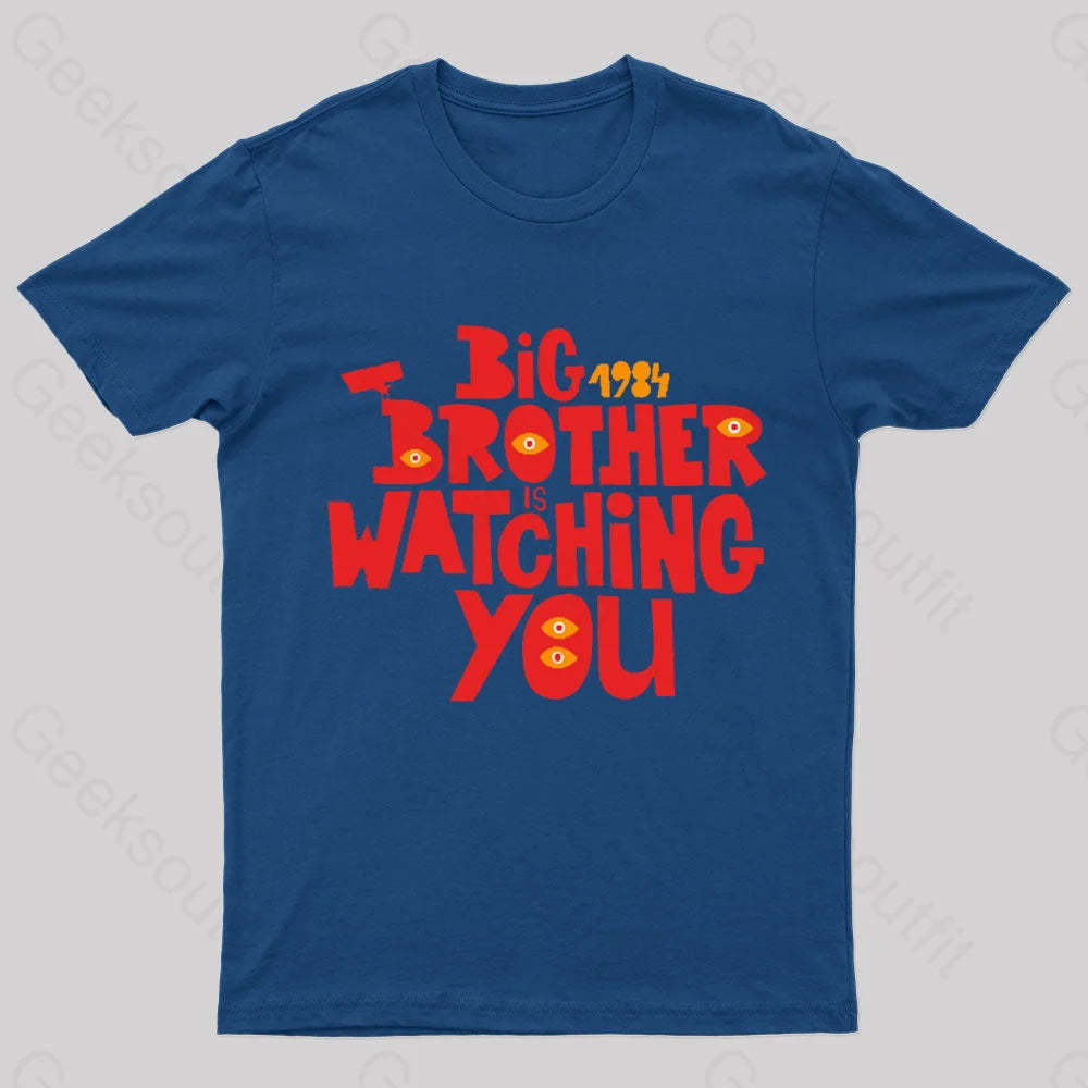 The Watcher Is Watching You Nerd T-Shirt Navy / S