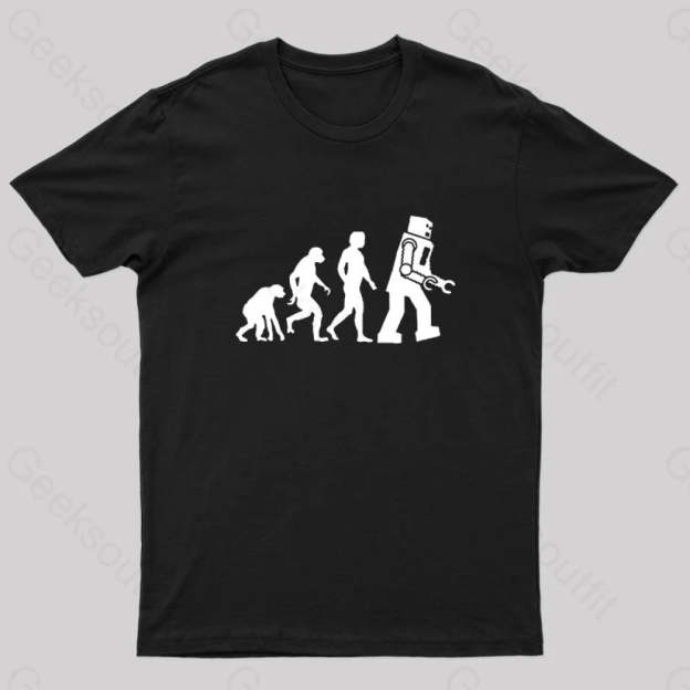 Theory Of Evolution Robot T-Shirt Black / S