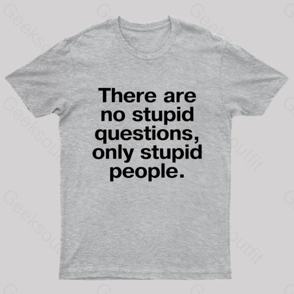 There Are No Stupid Questions Only People Nerd T-Shirt Grey / S