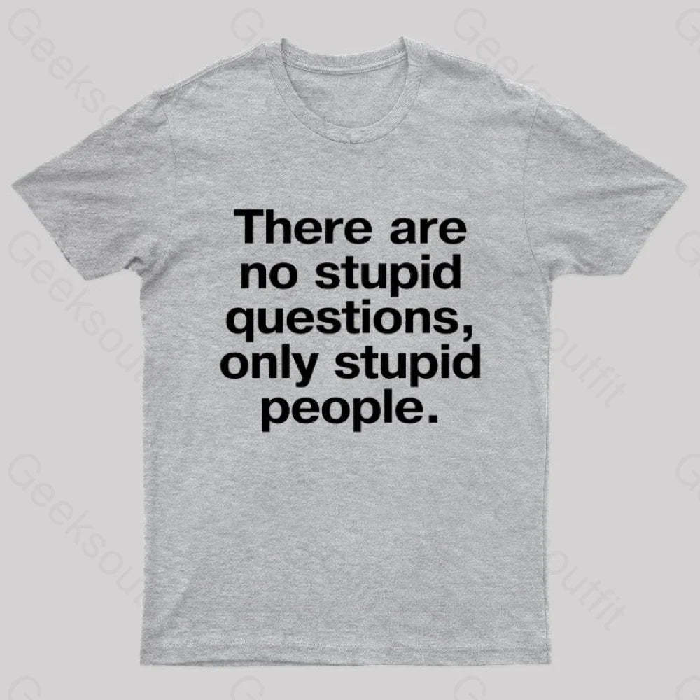 There Are No Stupid Questions Only People Nerd T-Shirt Grey / S