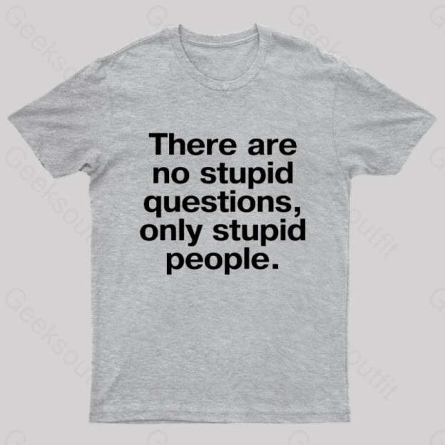 There Are No Stupid Questions Only People Nerd T-Shirt Grey / S