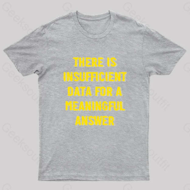There Is Insufficient Data For A Meaningful Answer Geek T-Shirt Grey / S