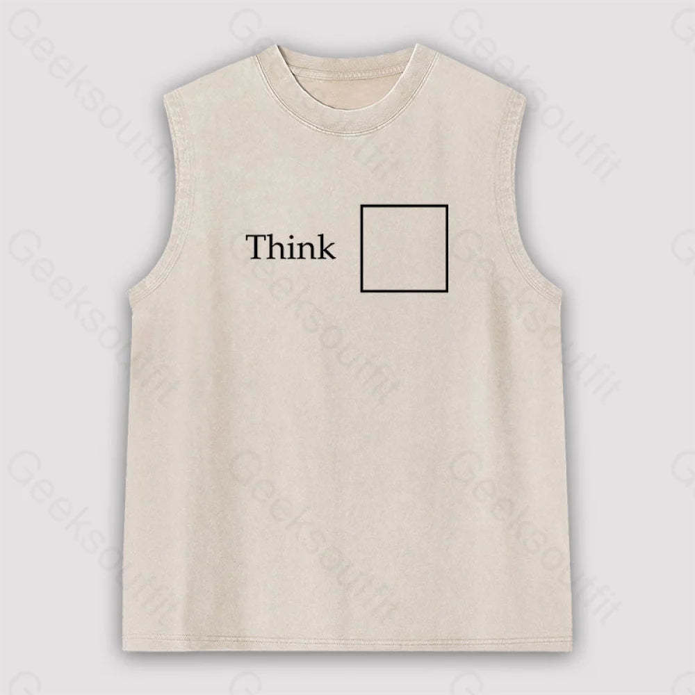 Think Outside The Box Unisex Washed Tank Apricot / S