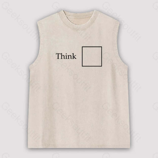 Think Outside The Box Unisex Washed Tank Apricot / S