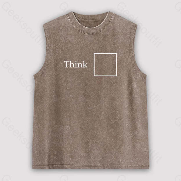 Think Outside The Box Unisex Washed Tank Brown / S