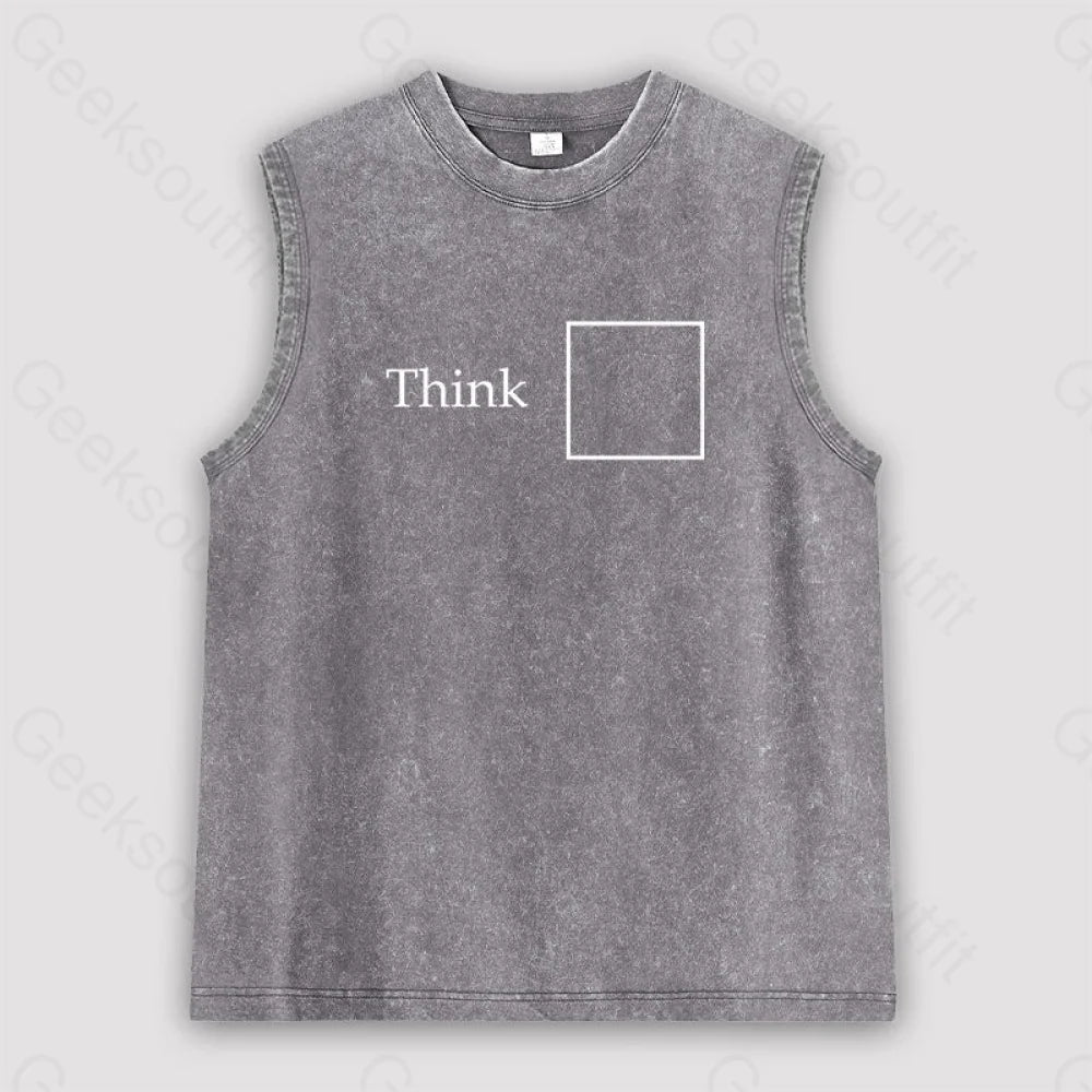 Think Outside The Box Unisex Washed Tank Grey / S