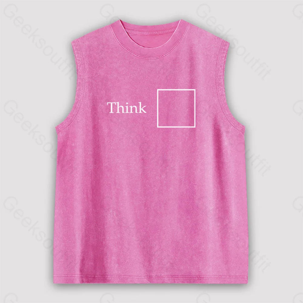 Think Outside The Box Unisex Washed Tank Pink / S