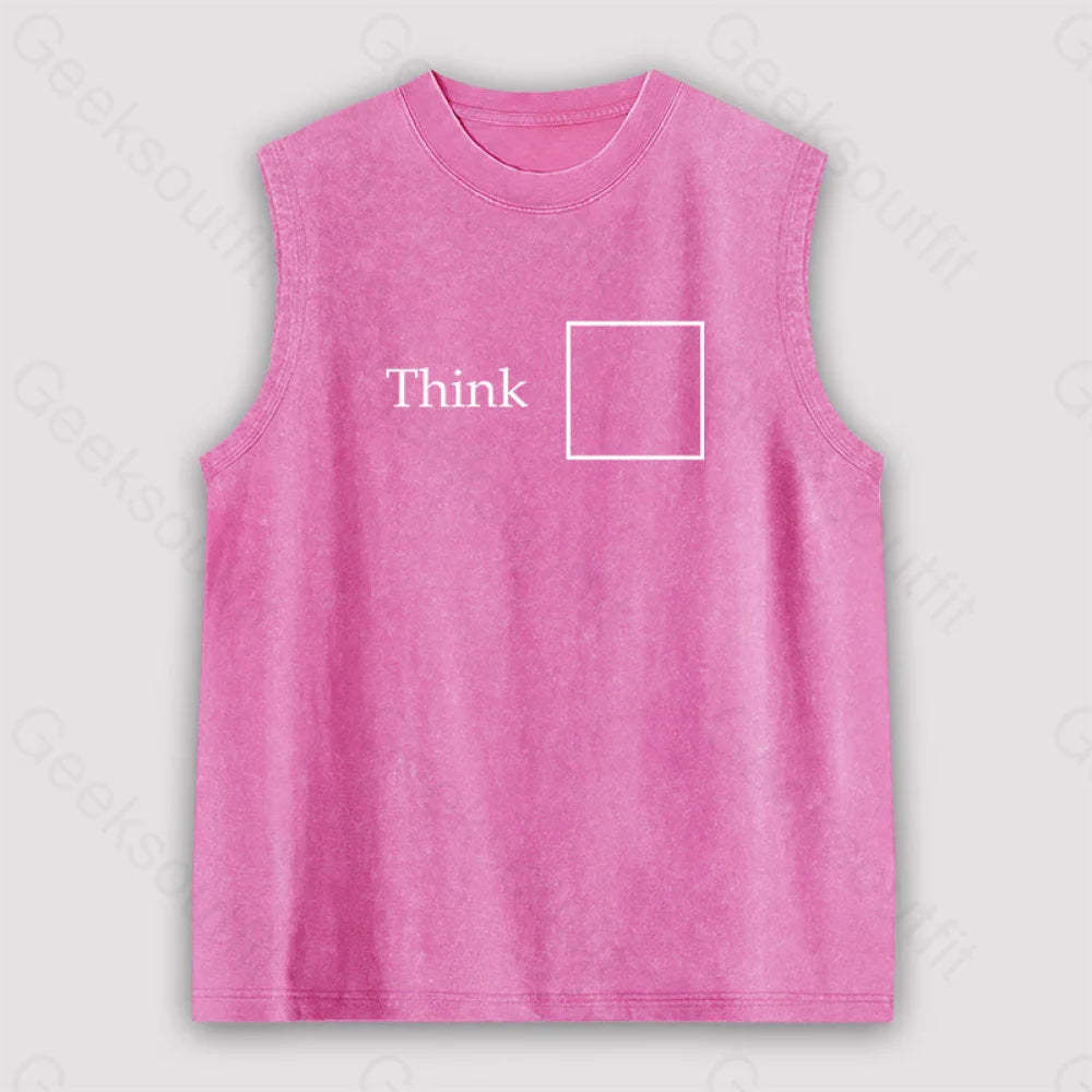 Think Outside The Box Unisex Washed Tank Pink / S