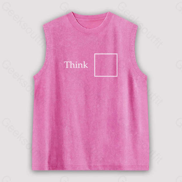 Think Outside The Box Unisex Washed Tank Pink / S