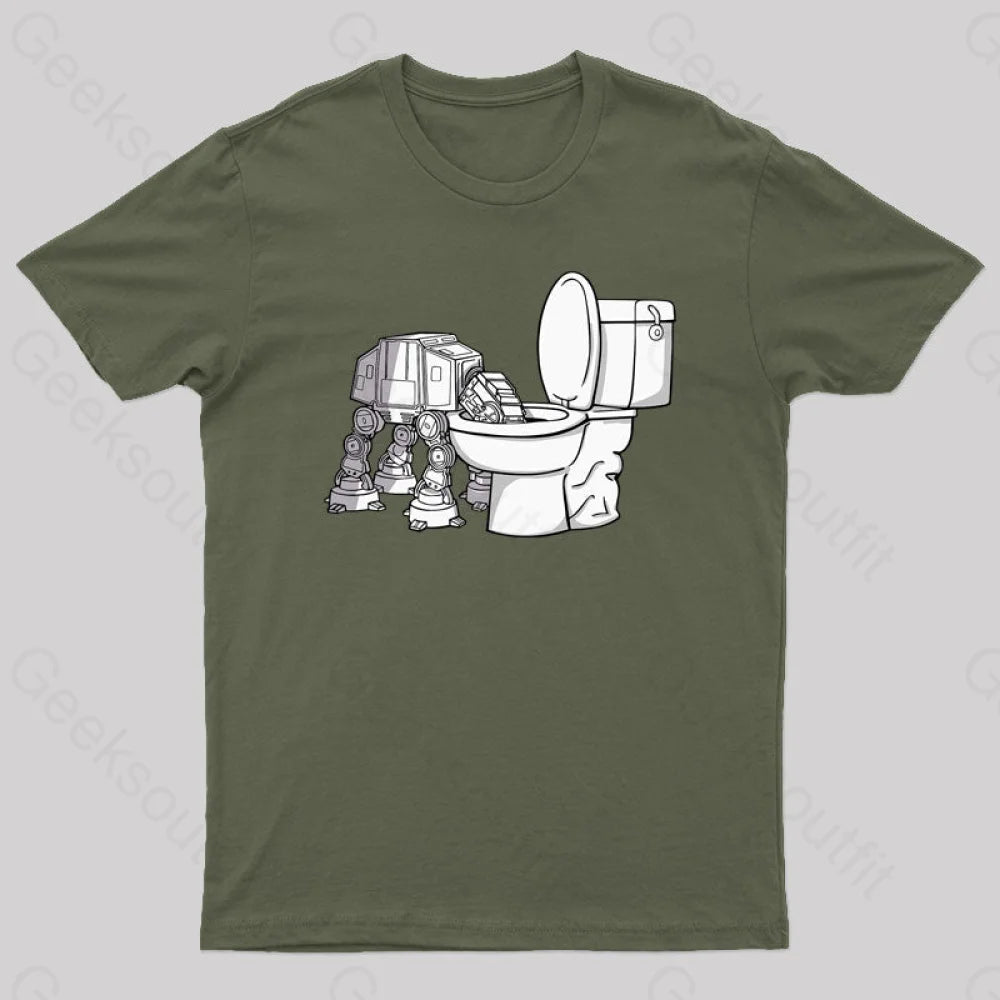 Thirsty Atat Funny Geek T-Shirt Army Green / S