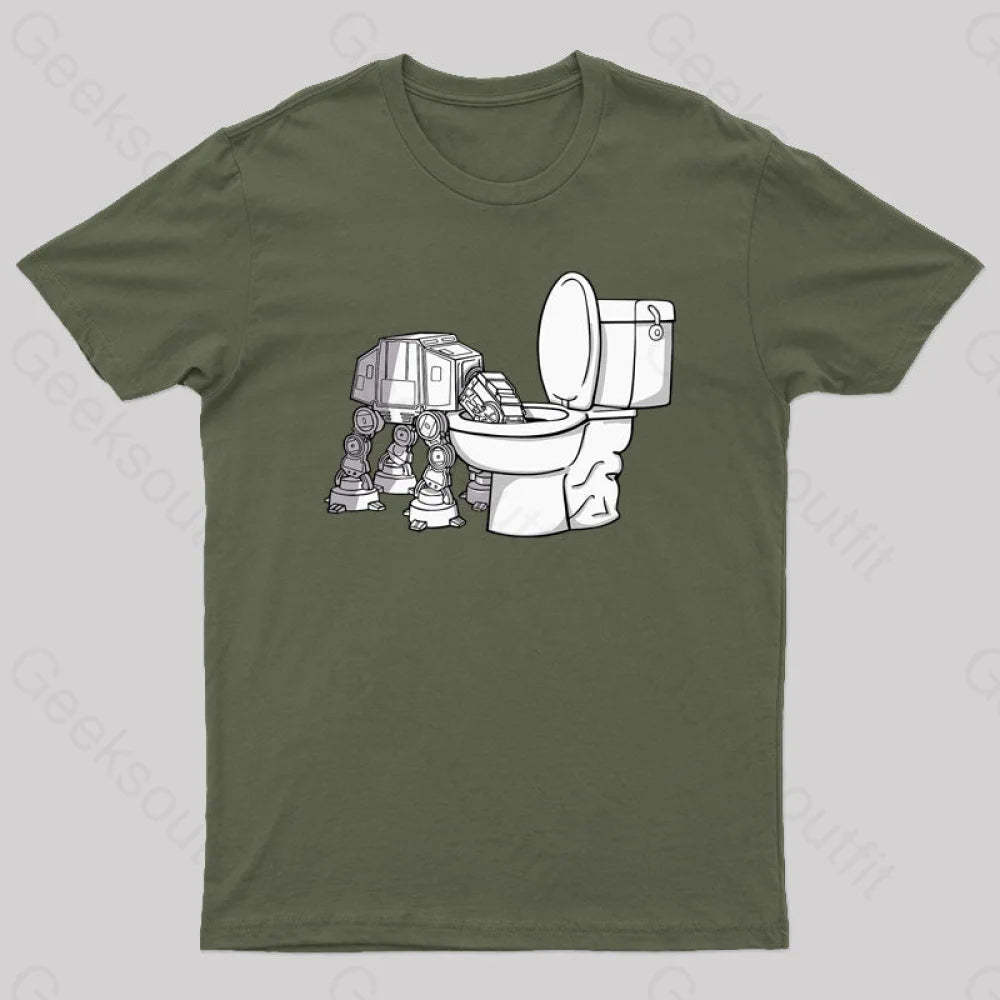 Thirsty Atat Funny Geek T-Shirt Army Green / S