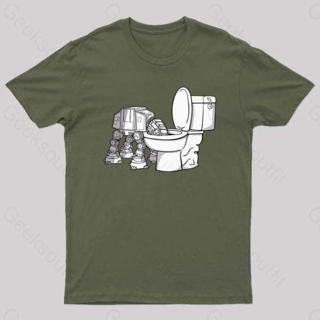 Thirsty Atat Funny Geek T-Shirt Army Green / S