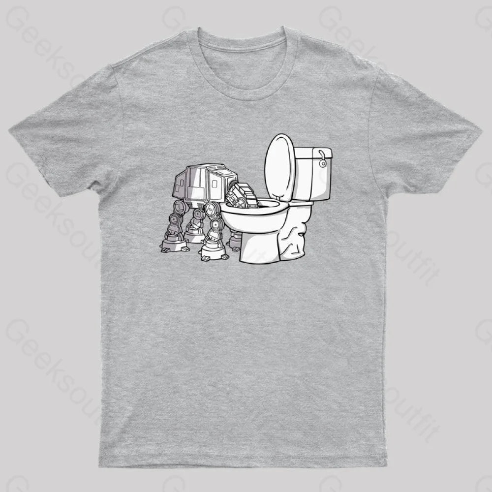 Thirsty Atat Funny Geek T-Shirt Grey / S