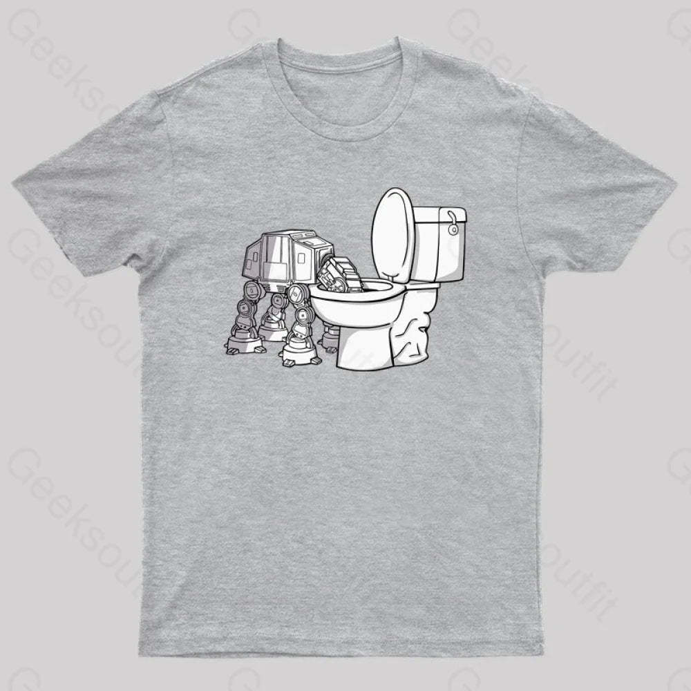 Thirsty Atat Funny Geek T-Shirt Grey / S