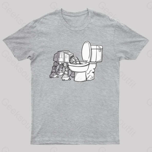Thirsty Atat Funny Geek T-Shirt Grey / S