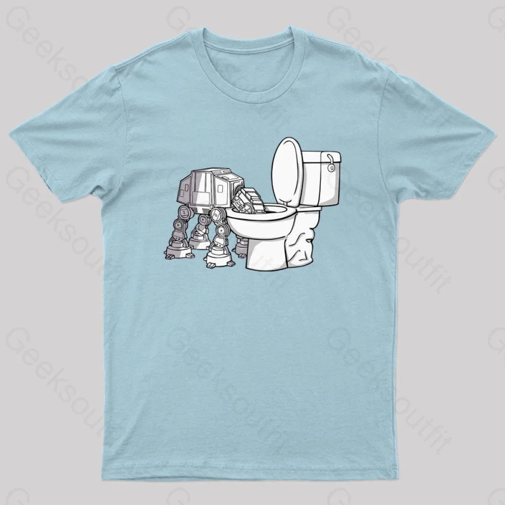 Thirsty Atat Funny Geek T-Shirt Light Blue / S